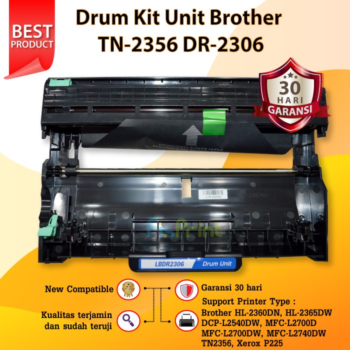 Drum Kit Unit Brother DR 2306 DR2306 Compatible TN2356 Printer L2540DW HL 2360dn, HL 2365dw