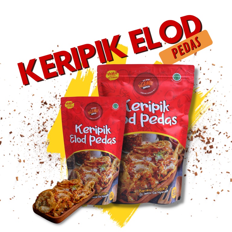 100 GR KERIPIK ELOD PEDAS  DAUN JERUK