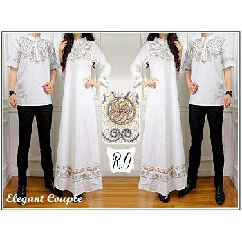 [Elegant couple RO] baju couple katun bordir putih