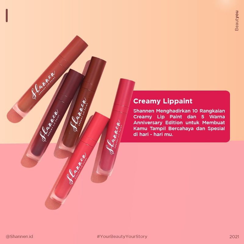 SHANNEN Creamy Lip Paint (Lipstik / Lipstick Matte Original / Ori / COD)