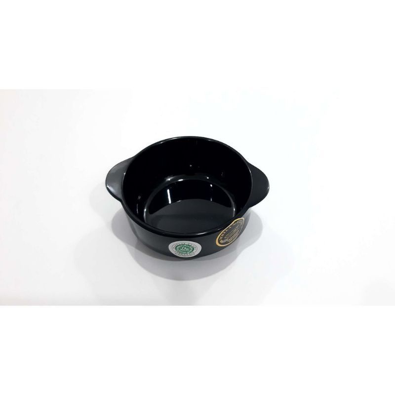 W6505 Mangkok Sup Bulat Gagang 5inch Horeka Hitam Golden Dragon Melamine