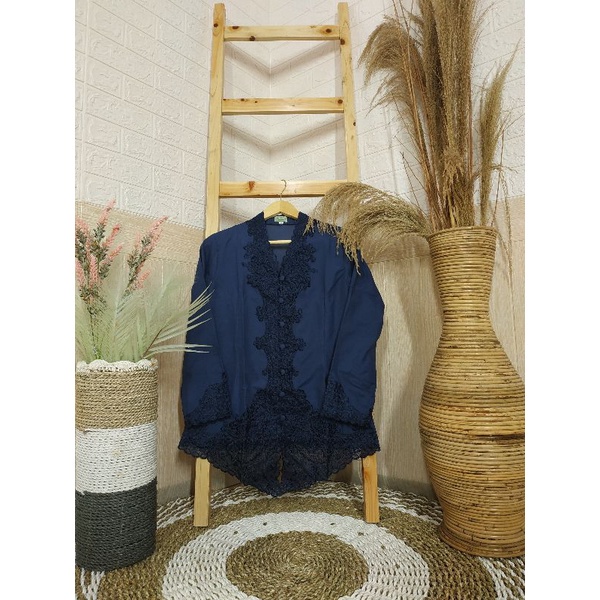 Alantasik - kebaya Senada BIG SIZE / UKURAN JUMBO / Kebaya sulam Encim Bordir /  Sekolah/ Dinas R.6 / R.7-navy