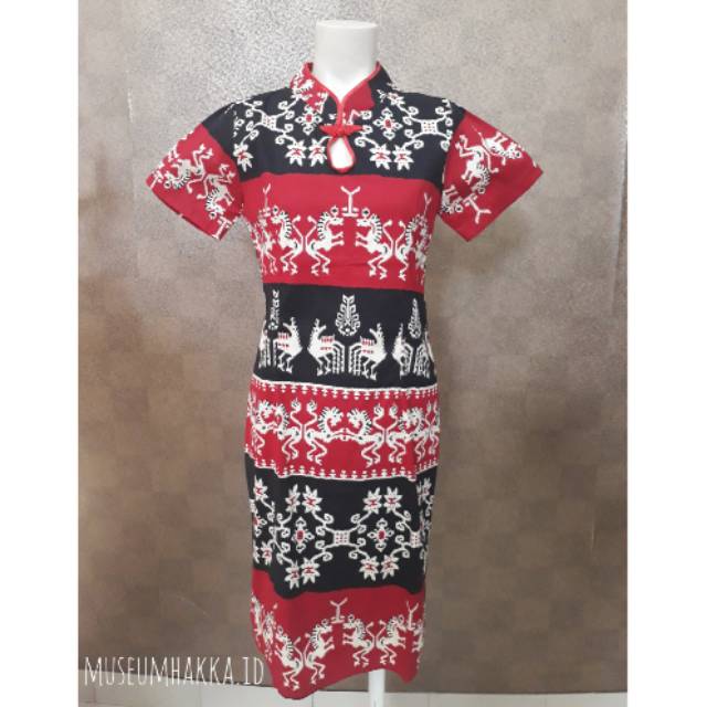 Dress Cheongsam Batik / Cheongsam Batik Dress Wanita