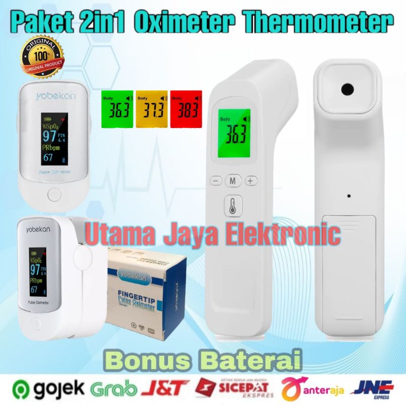 Paket 3in1 Thermometer Infrared Tensi Meter Oximeter Pulse Original