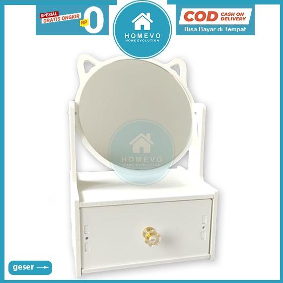 Rak Kosmetik Kayu Cermin Rak Make Up Kaca Tempat Kosmetik Cermin BERKAH