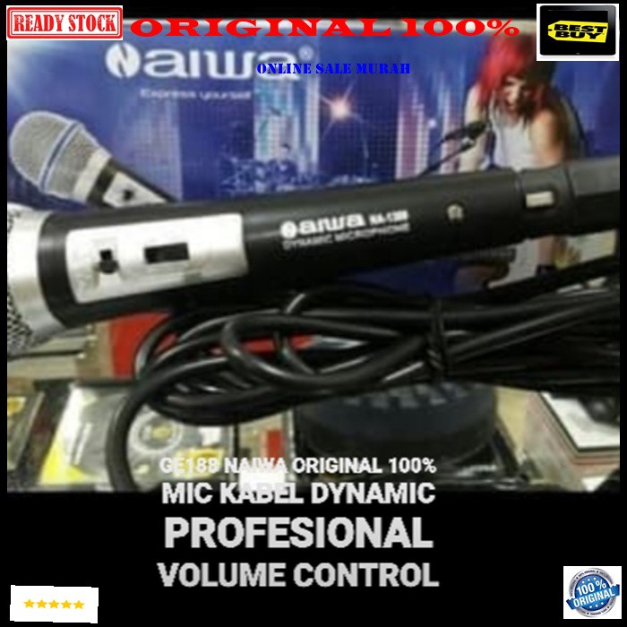 G188 Naiwa original 100% aiwa Mic kabel Microphone cable mik karaoke mikrophone vocal vokal audio sound system pengeras suara pro profesional dynamic aux legendary ktv live elektronik teknologi teknology G188   Bisa SEGALA JENIS ALAT AUDIO  SUARA BIASA JA