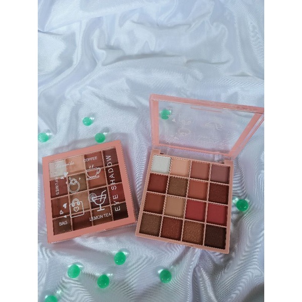 Lameila kosmetik make up mata wajah eyeshadow pallete pallet 16 warna gliter kecantikan murah