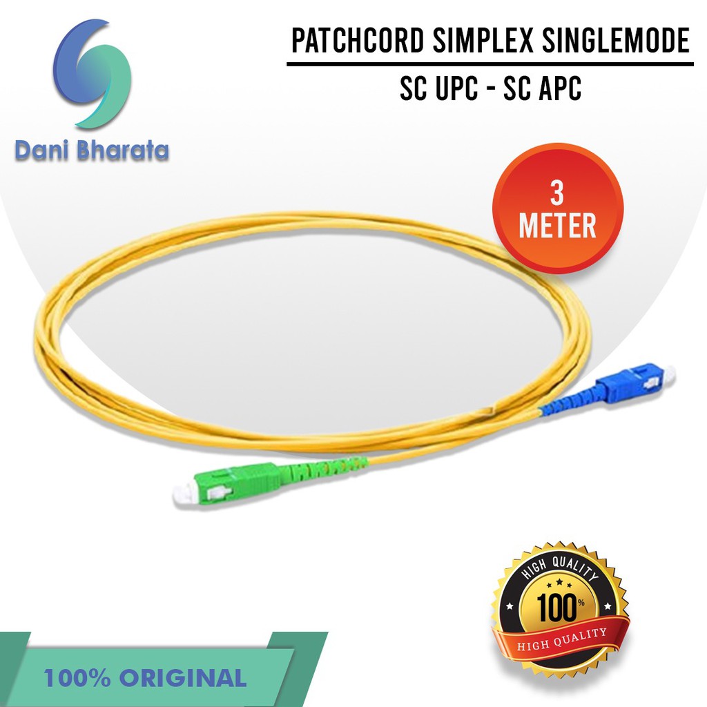 Patchcord SC Apc - SC Upc Patch Cord Fiber Optic SC-SC Patchcore 3M