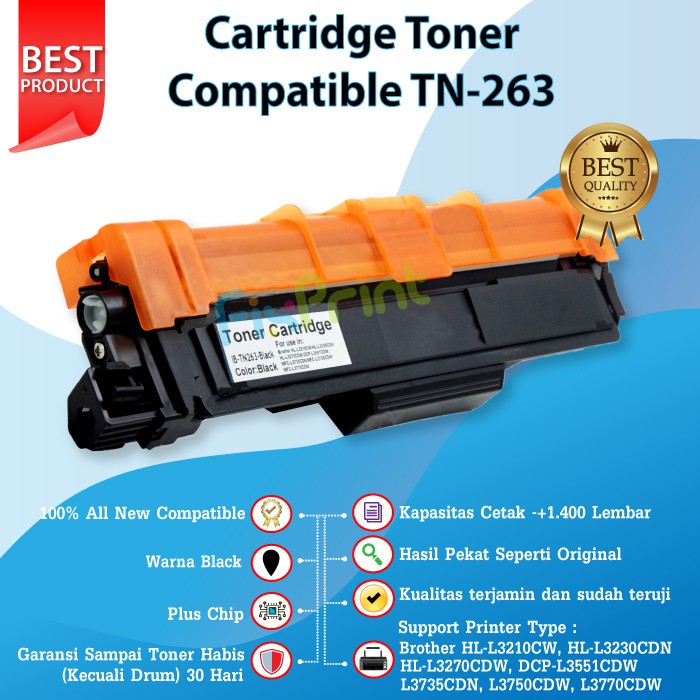 Cartridge Toner Compatible TN-263 TN263 Printer Brother HL-L3210CW