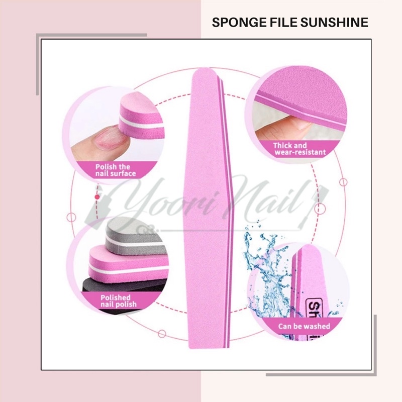 Sponge file sunshine nail buffer nail file buffing nails kikir kuku