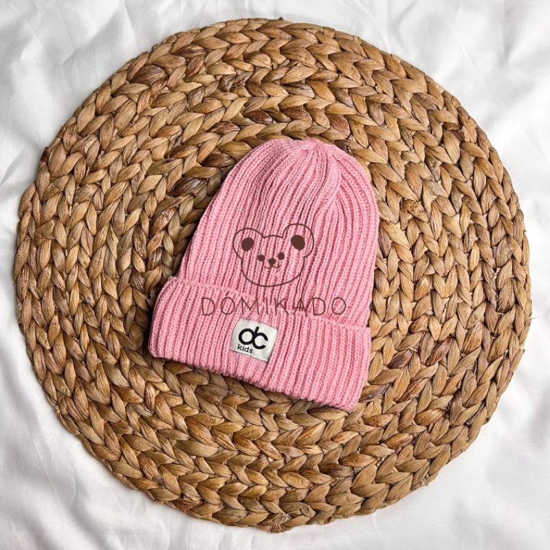 Domikado | Beanie Hat | Beanie hat anak | Topi rajut anak premium-Dusty Pink