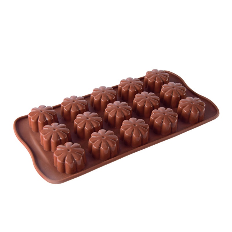 Cetakan Coklat Bunga Daisy 15 Grid Silicone Baking Molds Chocolate Cetakan Coklat Jelly Pudding Es Batu Silicone