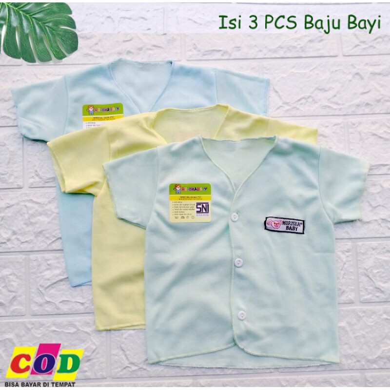 3 PCS BAJU BAYI BARU LAHIR TANGAN PENDEK