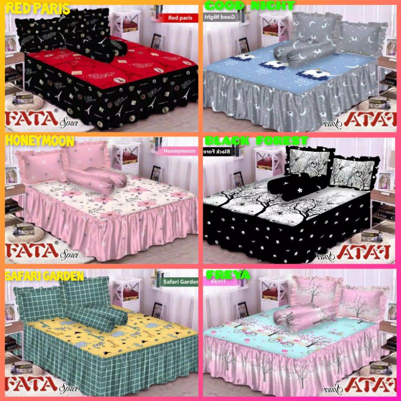 SATU SET BEDCOVER SPREI RUMBAI FATA UK.120X200 (SINGLE)