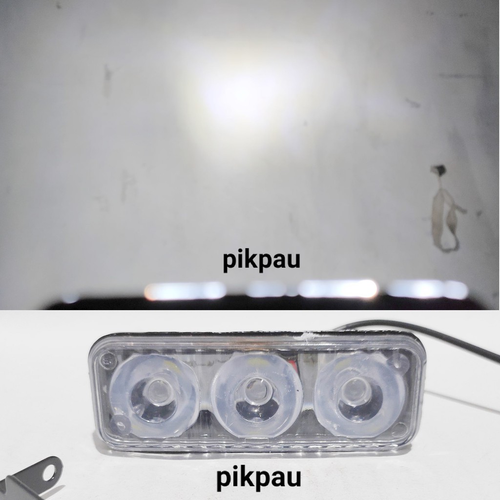 Lampu Tembak Sorot LED Cree 3 Mata 9 Watt 12-80V 2 Mode E03 Untuk Motor dan Mobil Worklight Foglamp