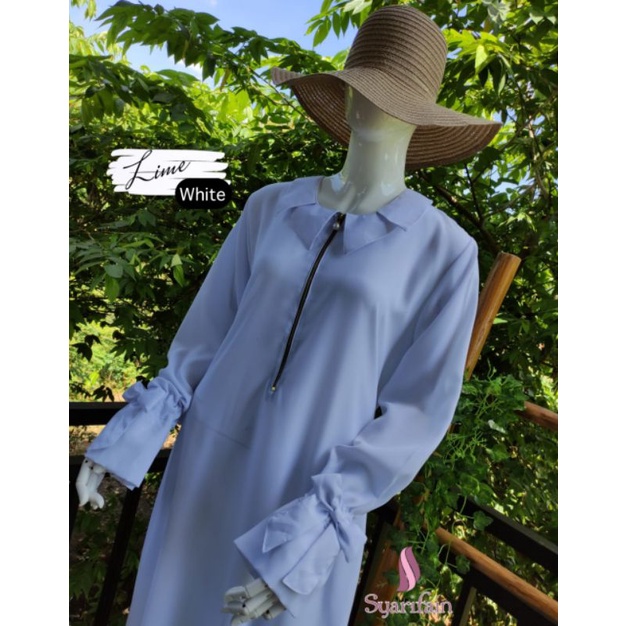 TERMURAH Gamis set jilbab syari putih white abaya umroh