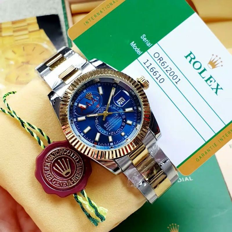 Rolex Jam Tangan Pria Original Box Kartu Garansi Paperbag Komplit