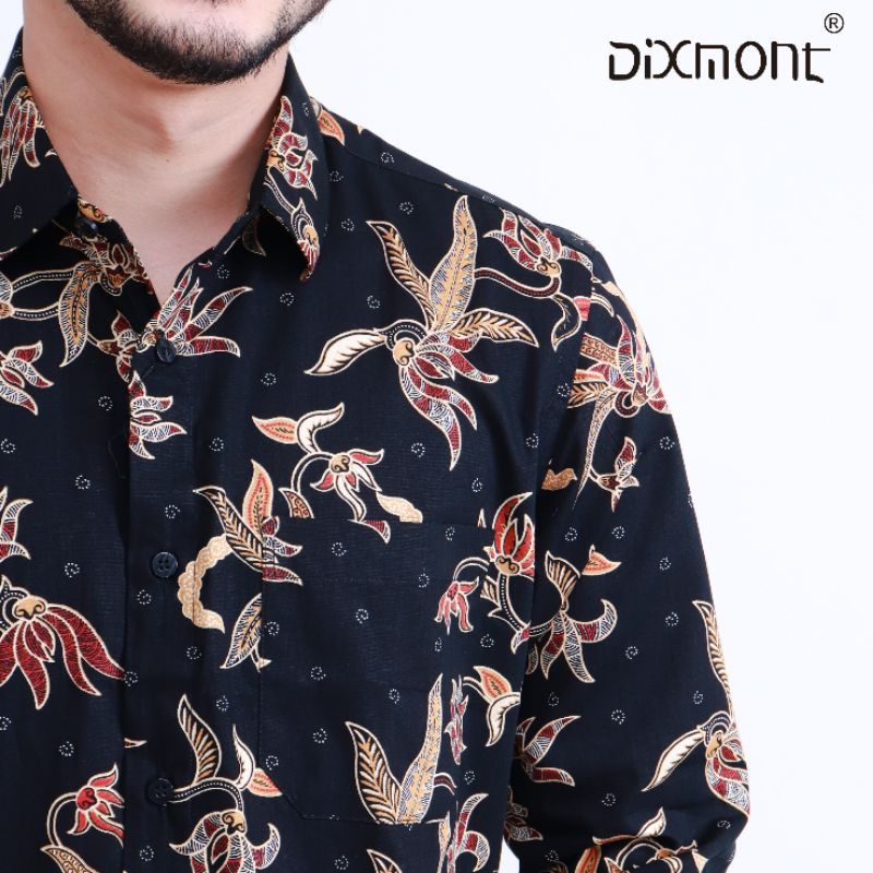 Dixmont Kemeja Pria Batik Panjang Hem BL04021