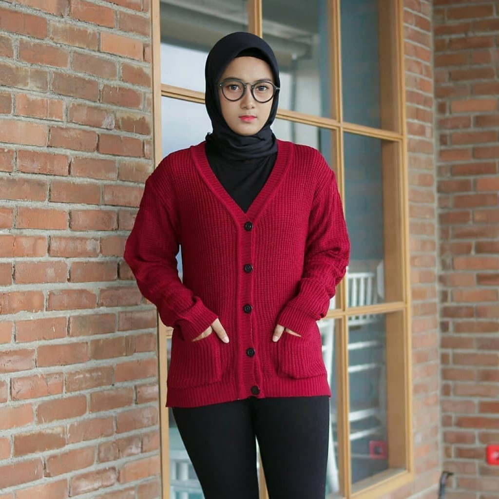 Oversize Cardigan Sweater Rajut Wanita Tebal 7 Gate Premium / Merissa Outher Cardi-SOFT MINT