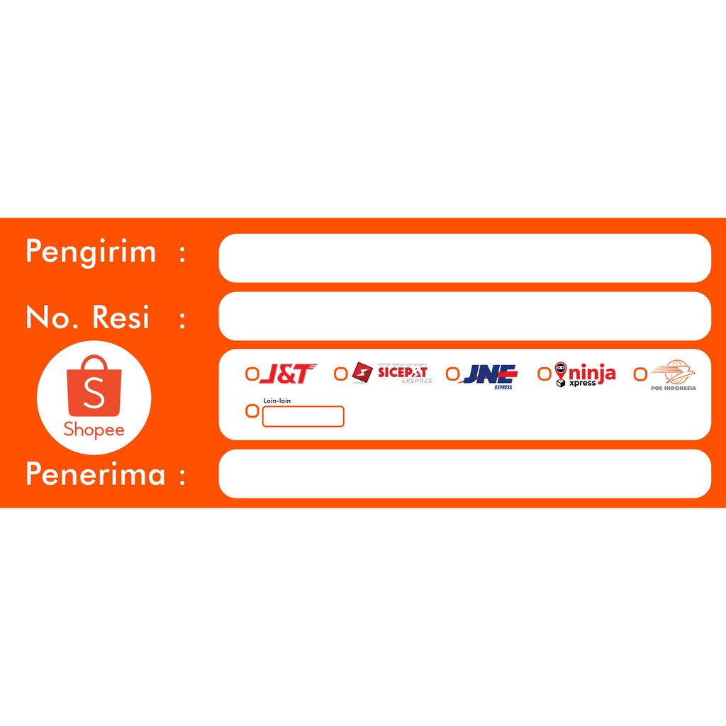 Jual Stiker Pengiriman Label Resi Shopee Kode Shopee Indonesia