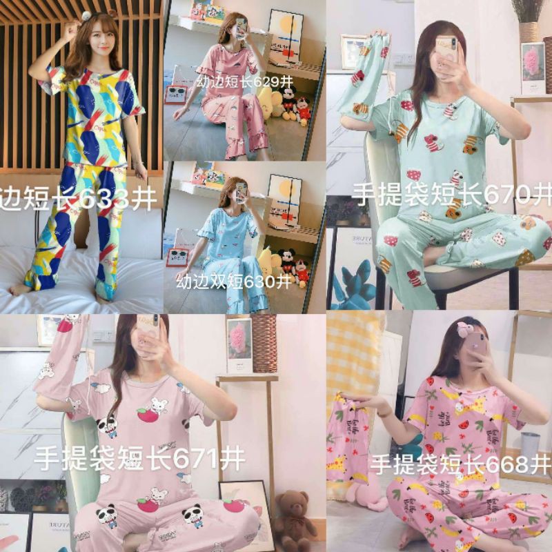 Piyama baju tidur wanita import RUMBAI new