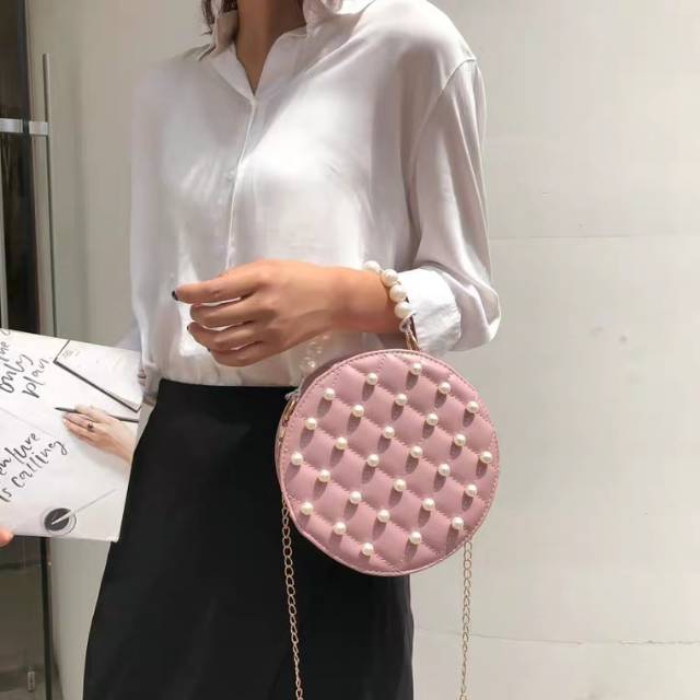 TAS LEVEL RODA FASHIOM KOREA SLINGBAG WANITA TERMURAH IMPOR GROSIR SLEMPANG BULAT