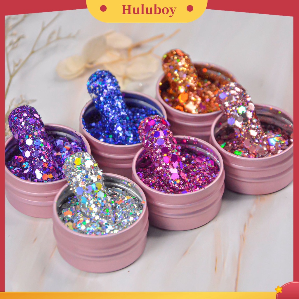 Huluboy Huluboy♡ Sequin Glitter Bentuk Hexagon Ultra Tipis Untuk Dekorasi Nail Art Charms