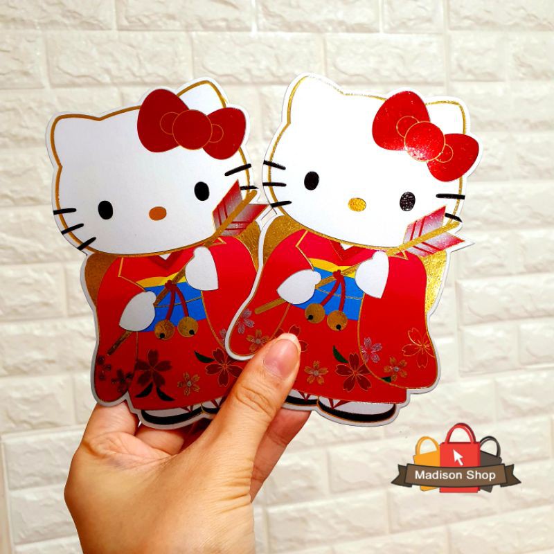 Angpao Hello Kitty 3D Premium isi 2 Angpau Kado Ultah Anak Dekorasi Kartu Ucapan Bday Anak Murah