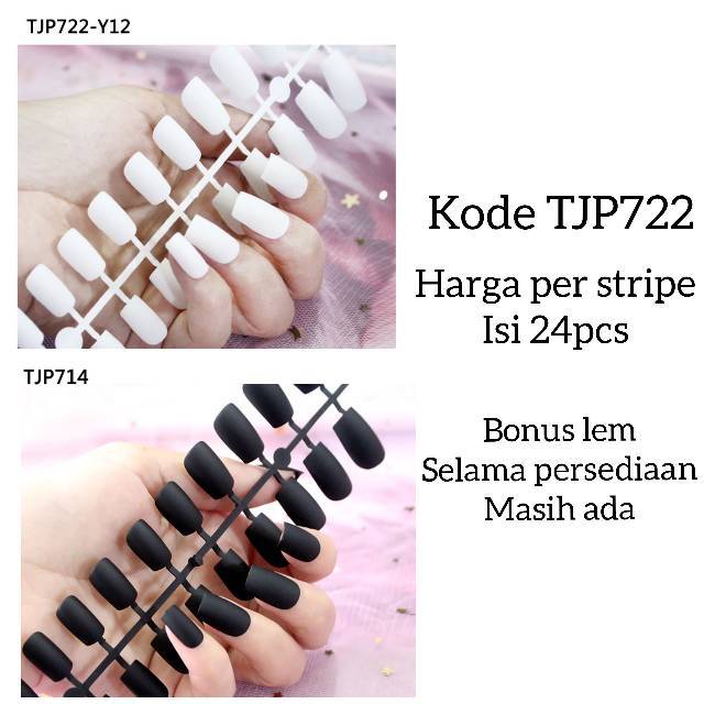 TJP722 kuku palsu SQUARE matte kotak full kuku palau polos doff