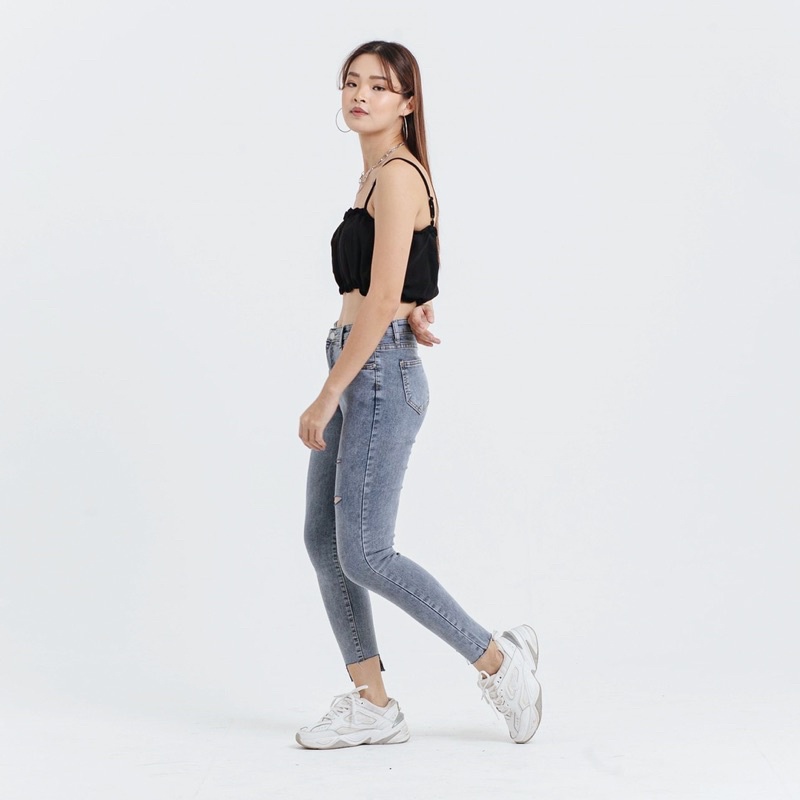 VIERLIN - Jeans 8003 - SKINNY RIPPED JEANS WANITA