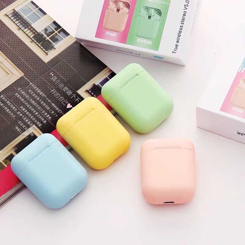 Headset handsfree hifi extra bass Bluetooth Wireless i12 macaron color extra bass