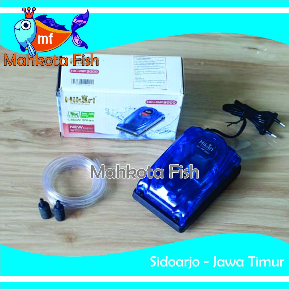 PAKET LENGKAP Aerator 2 Lubang | Air Pump Aquarium | Mesin Airator (GRATIS BUBLE WRAP)