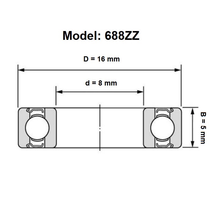 [HAEBOT] Ball Bearing 688ZZ 8mm CNC 3D Printer Klaker Rod Leadscrew Lead Screw Bushing 16x8x5 Threaded rod Slide Mekanik Low Speed Besi