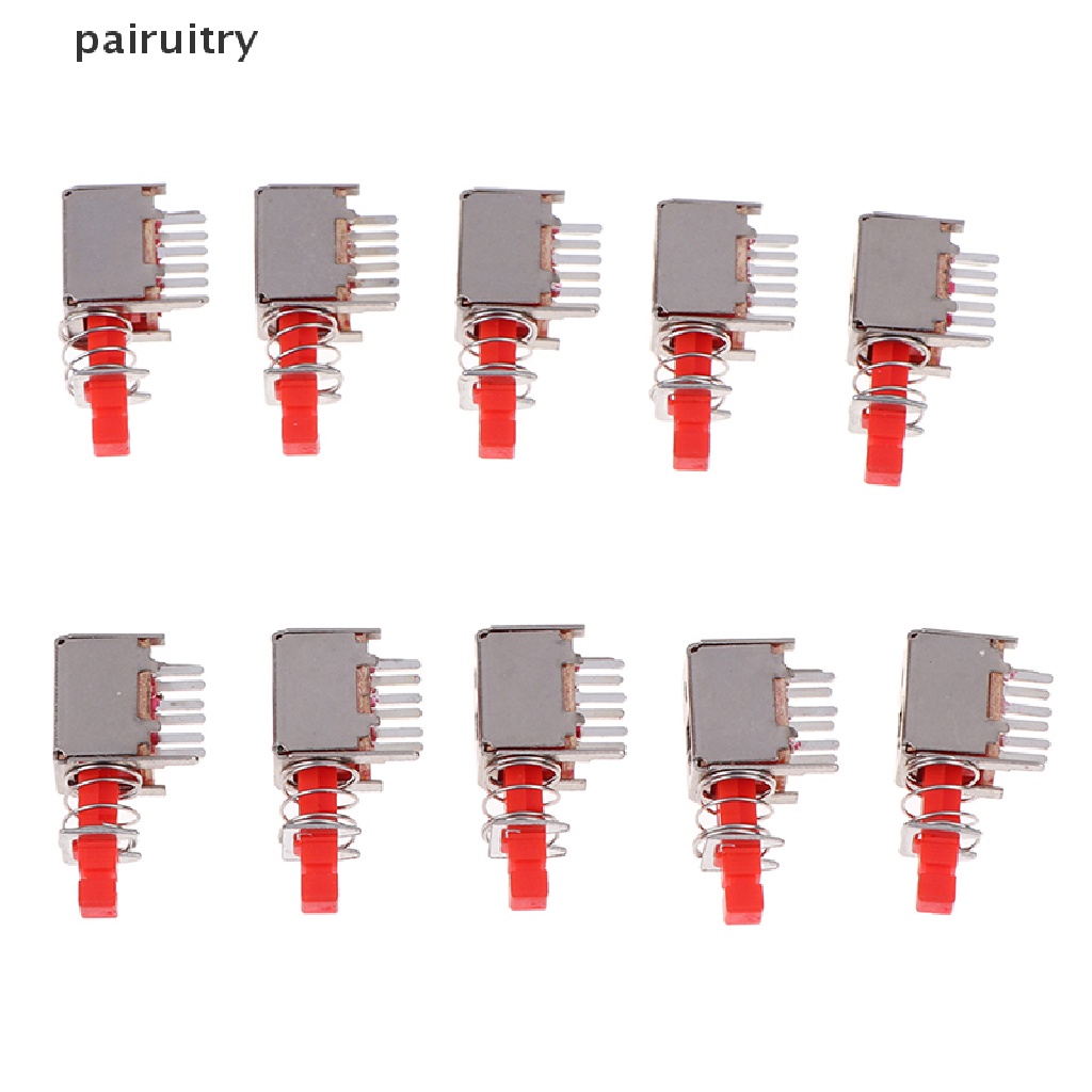 Prt 10Pcs Kunci Saklar power A03 PS-22F03 6pin self-locking Warna Merah PRT