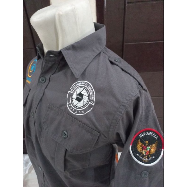 Kemeja tactical + bordir / kemeja outdoor / kemeja lapangan