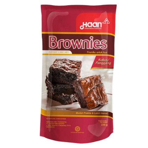 HAAN BROWNIES INSTANT POUCH KEMASAN 230 GRAM