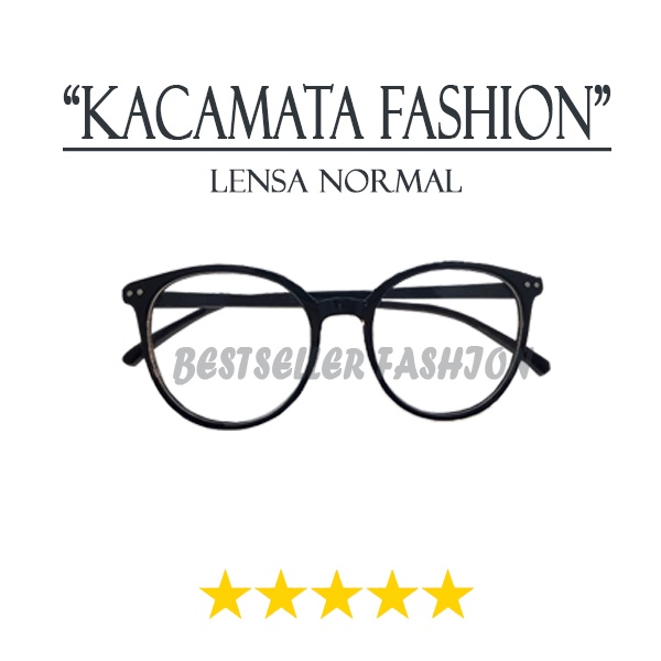 Kacamata Fashion Frame Oval Lensa Normal Bisa Untuk Pria dan Wanita Transparan Retro Vintage Frame Eyeglasses/Kacamata Vintage