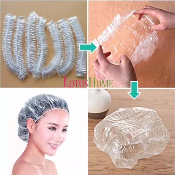 Shower Cap Penutup Kepala / Shower Cap Disposable / Sarung Pewarna Rambut / Plastik Pelindung Makanan / Penutup kepala mandi