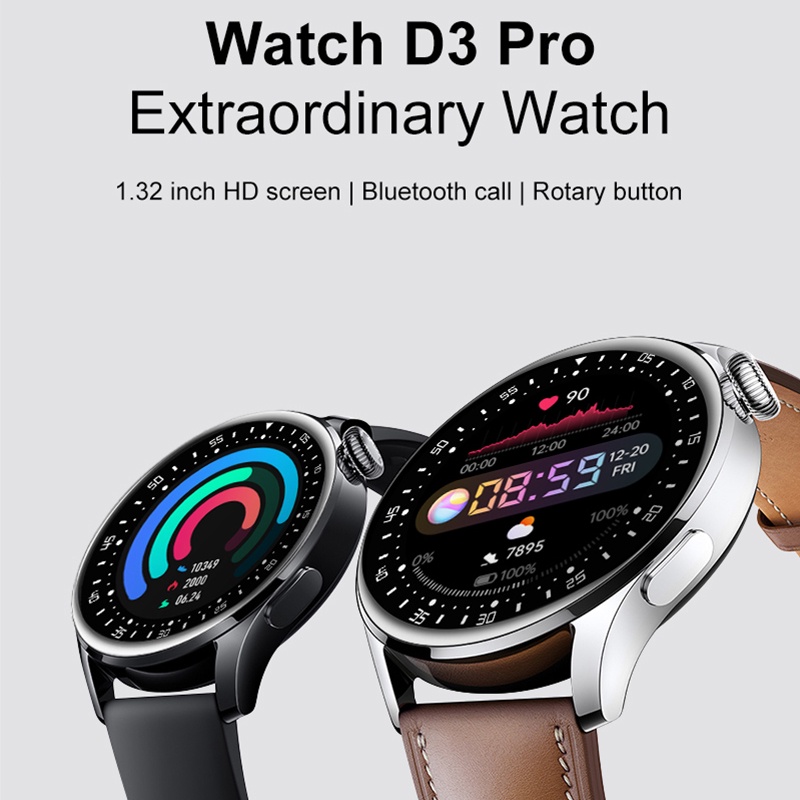 Original D3Pro Smart Watch ✅1.32&quot; Screen 280mAh Bluetooth Call Outdoor Sports / Custom wallpaper music playback jam tangan pintar Blood Pressure Oxygen Fitness Sportwatch PK GT3PRO/GT2