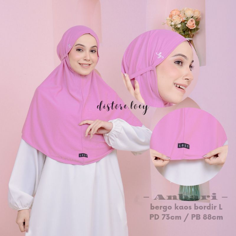 Jilbab Instan Bergo Bordir L Kain Kaos TC