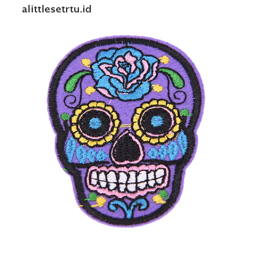 Applique Rose Eyes Iron on Sugar Skull Patch Day of the Dead