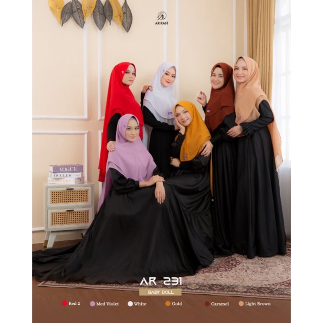 Arrafi Hijab kode AR 231 | kerudung jilbab bergo 2 layer jumbo Arrafi