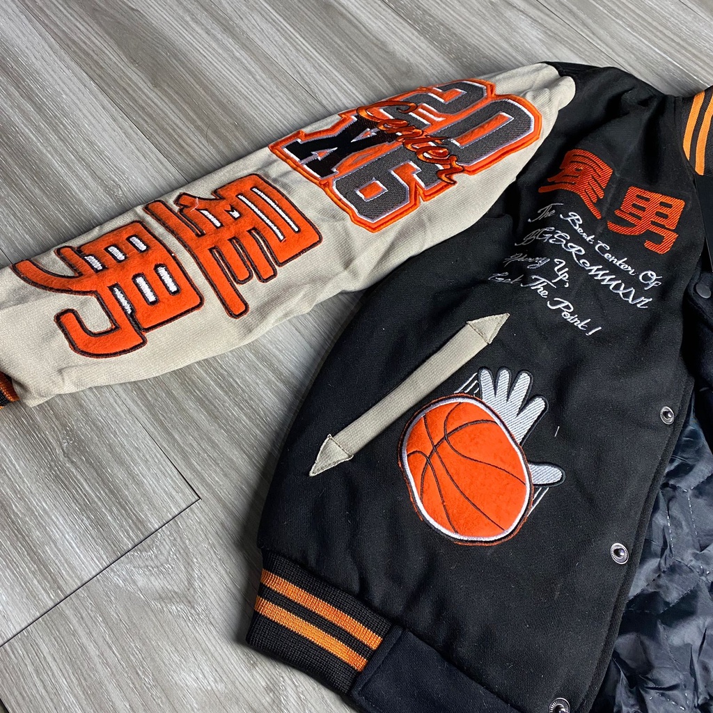 JAKET PRIA WANITA BASEBALL BOMBER VARSITY ORIGINAL BGSR spesial art CENTER BASKET - JACKET VINTAGE VARSITY OVERSIZE