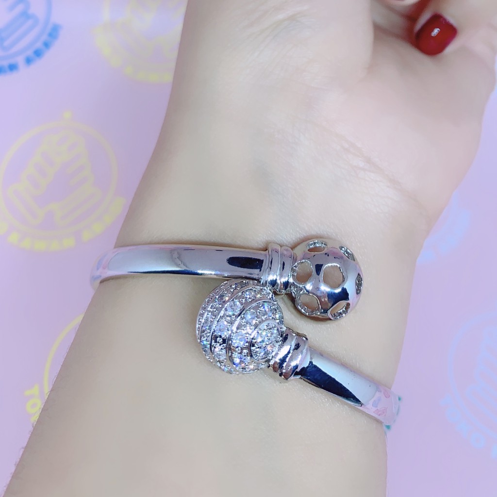 Xuping Silver Gelang Tangan Rantai Permata Split Perhiasan Wanita *36