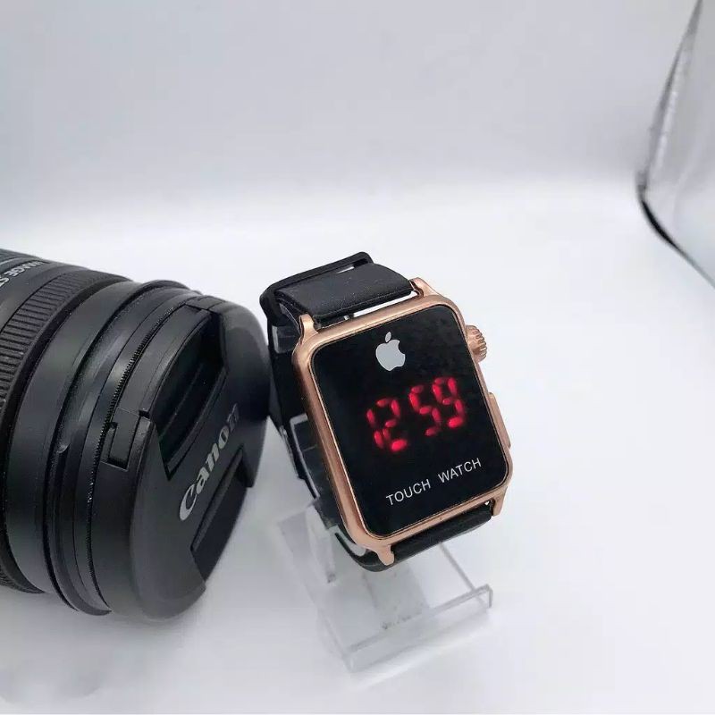 WBS JAM TANGAN PRIA WANITA FREE BATERAI DIGITAL APPLE WATCH RUBBER ELEKTORNIK TOUCH MAGNET LED AP022