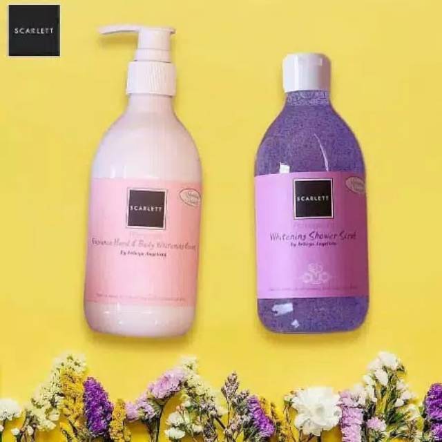 SCARLETT WHITENING PAKET EKONOMIS (BODY LOTION ROMANSA , CRUB POMEGRANTE)