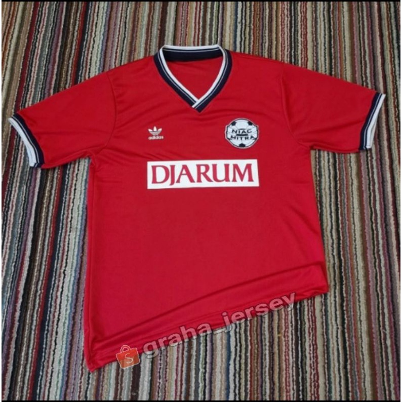 Jersey Niac Mitra Away 1987 Surabaya Merah Retro Era Perserikatan Grade Ori