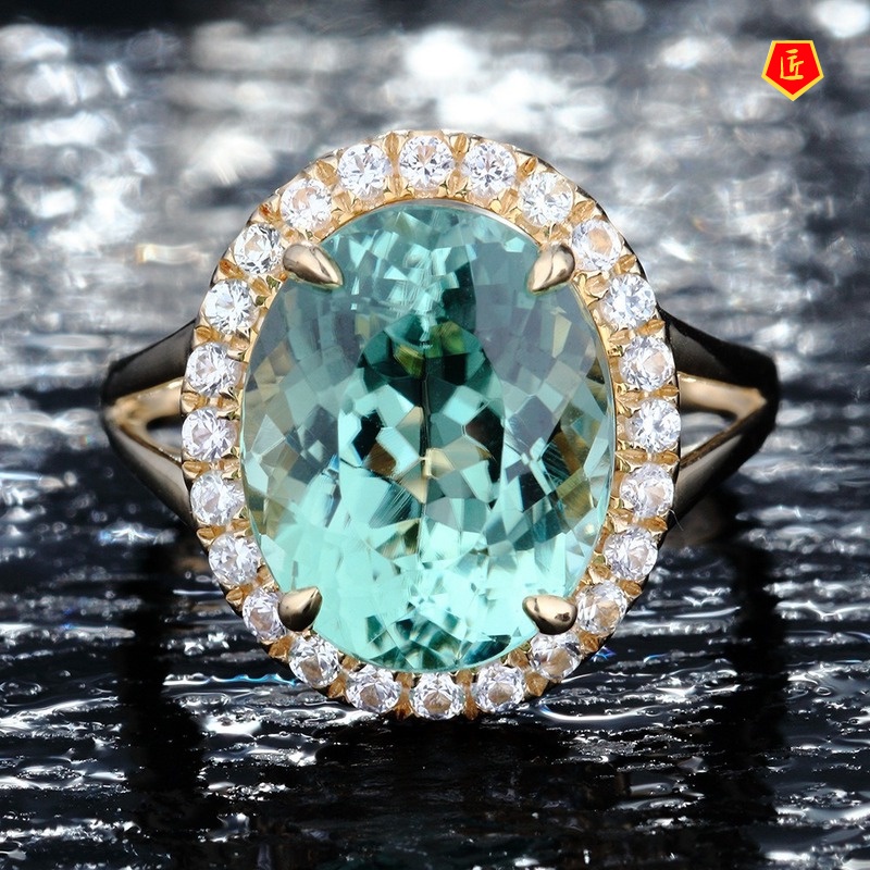 [Ready Stock]Fashion Elegant Emerald Diamond Ring