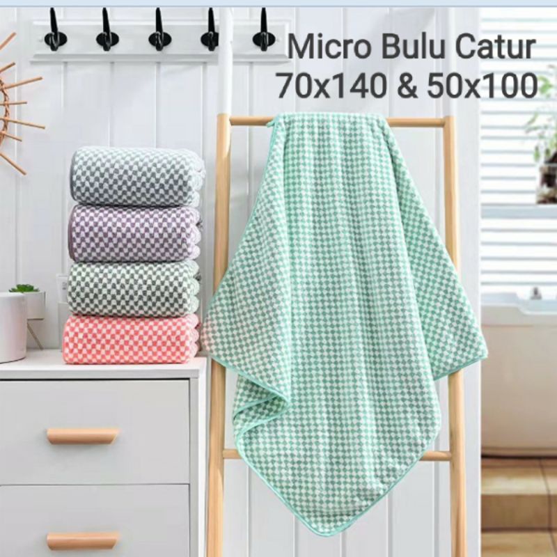 Handuk Mandi Dewasa Jumbo Microfiber Matahari/Babat/Cartur Size 140x70 cm