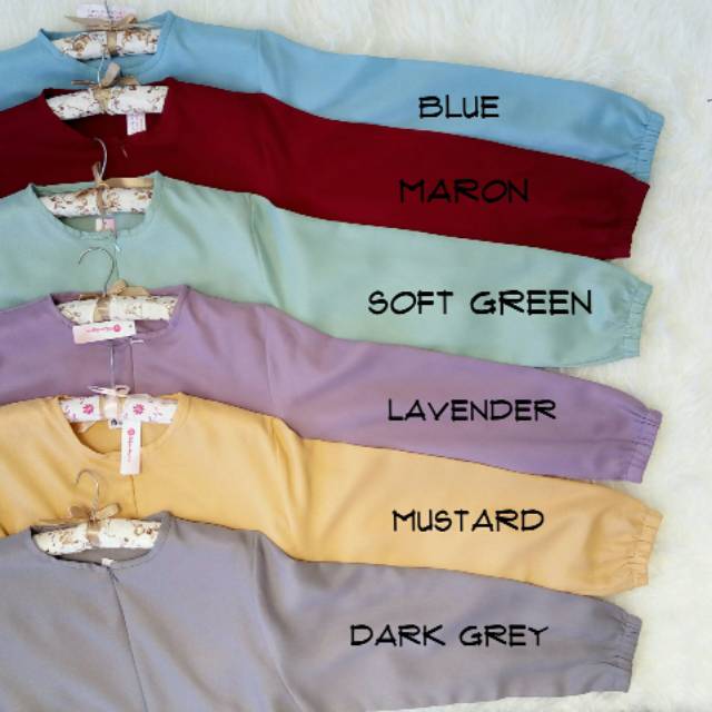 Gamis arabian crepe polos plain by Humaira NoBrand